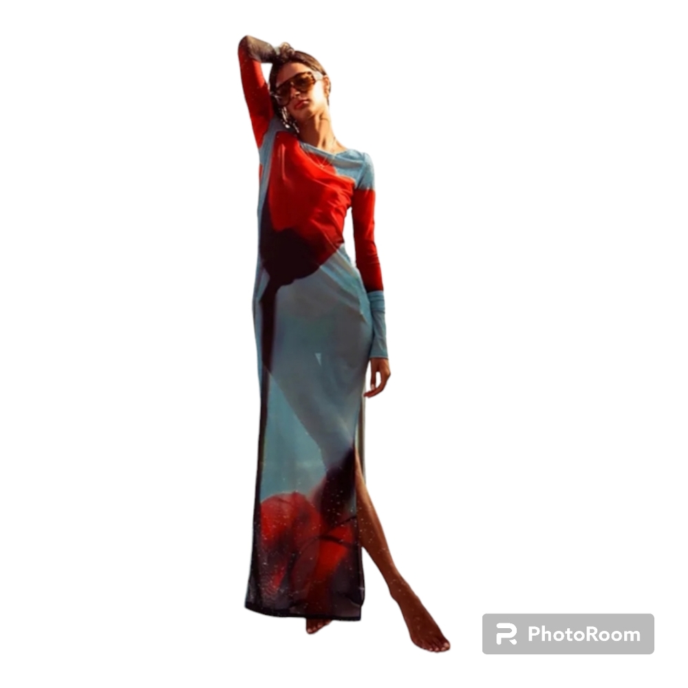 3D Women Meshed Maxi dress